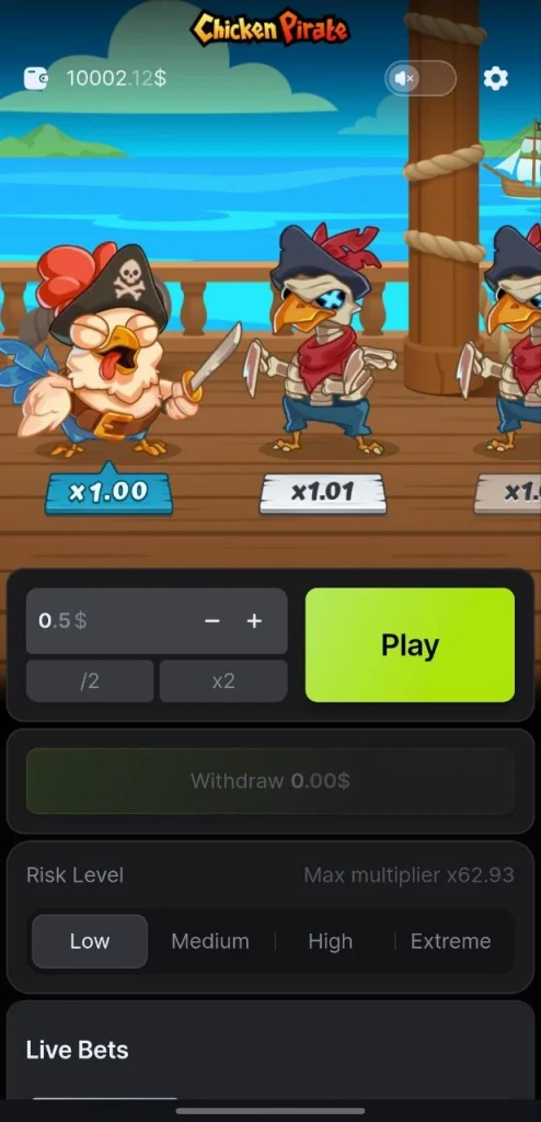 Chicken pirate mobile play.